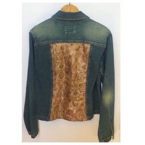 XL Jean Jacket ~ Mixed Media ~ Live a Little